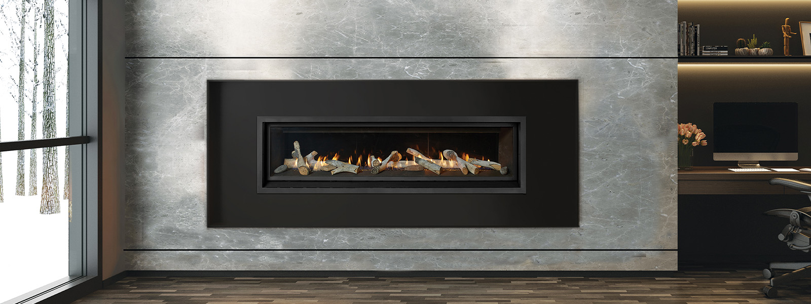 FireplaceX Linear Probuilder Gas Fireplaces